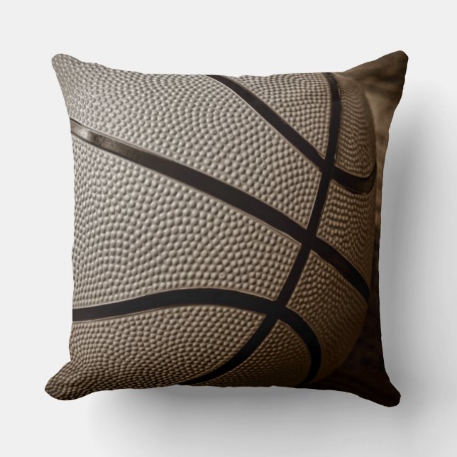 Sepia Basketbal Kussen (Voorkant)