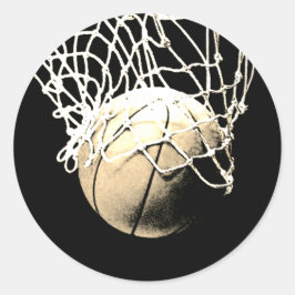 Sepia Basketbal Ronde Sticker
