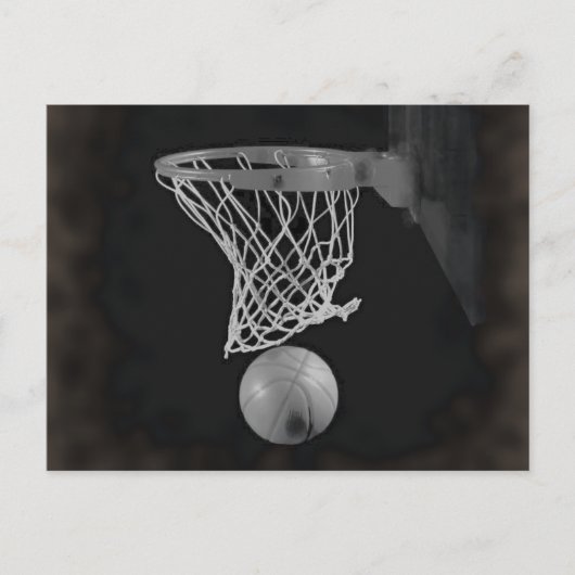 Sepia Basketball Briefkaart (Voorkant)