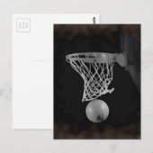 Sepia Basketball Briefkaart (Voorkant / Achterkant)