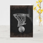 Sepia Basketball Kaart (Gele Bloem)