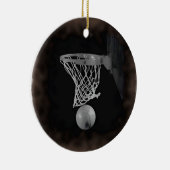 Sepia Basketball Keramisch Ornament (Rechts)