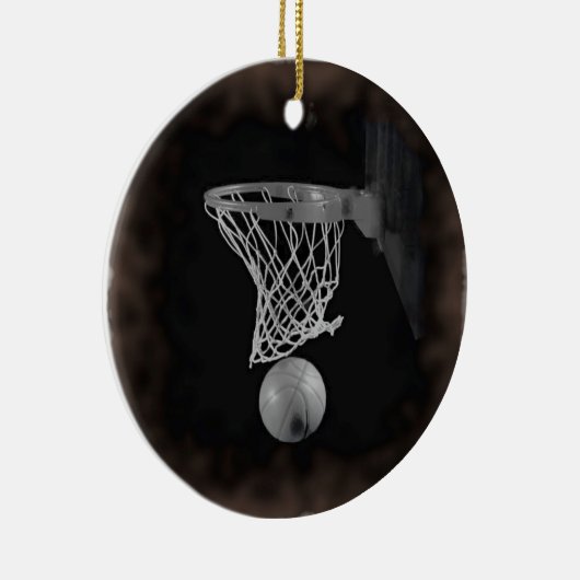 Sepia Basketball Keramisch Ornament (Rechts)