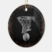 Sepia Basketball Keramisch Ornament (Links)
