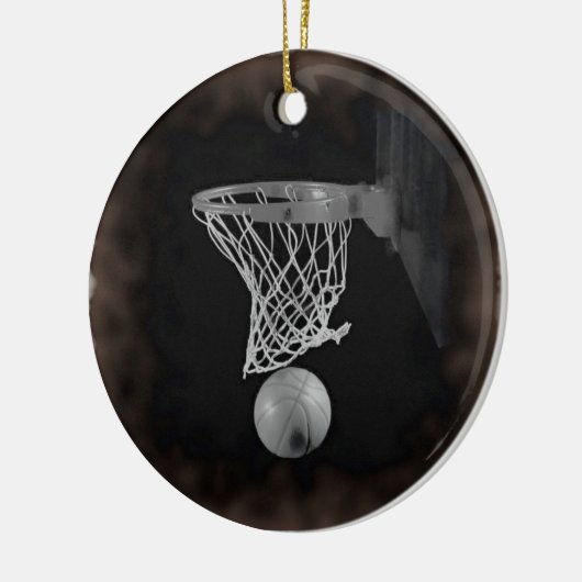 Sepia Basketball Keramisch Ornament (Links)