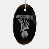 Sepia Basketball Keramisch Ornament (Rechts)