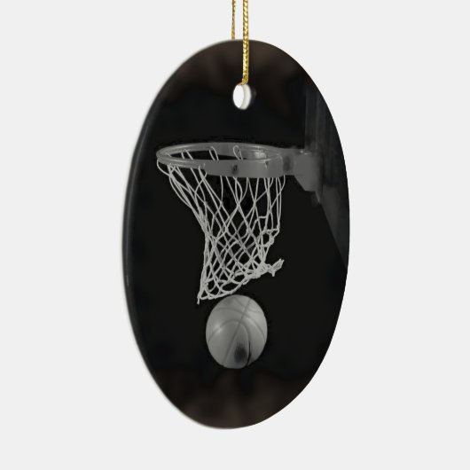 Sepia Basketball Keramisch Ornament (Rechts)