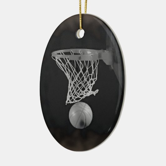 Sepia Basketball Keramisch Ornament (Links)