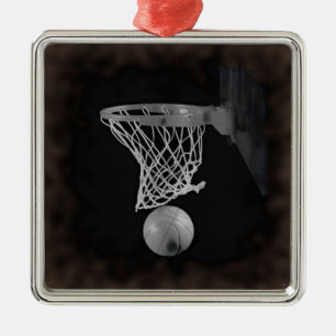 Sepia Basketball Metalen Ornament