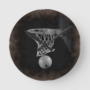 Sepia Basketball Ronde Klok