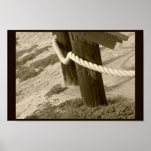 Sepia Beach Rope Poster