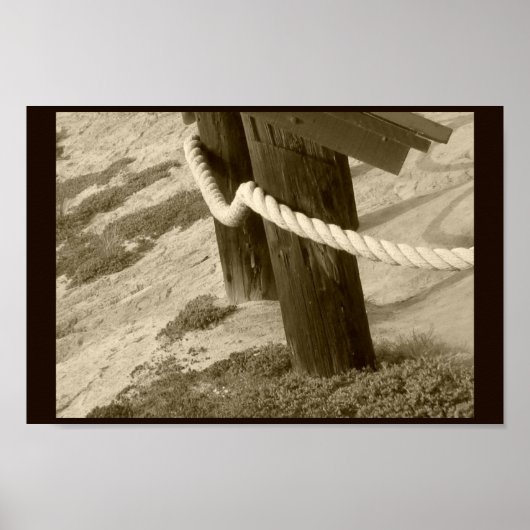 Sepia Beach Rope Poster (Voorkant)