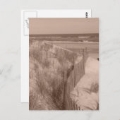 Sepia Beach Scene Briefkaart (Voorkant / Achterkant)