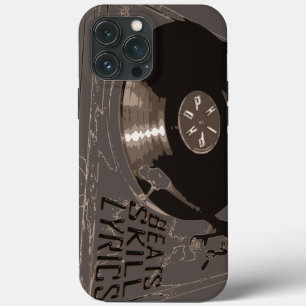 Sepia BEATS LYRICS SKILLS Record Player Platenspel Case-Mate iPhone Case