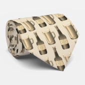 Sepia Beer Glasse en flessenpatroon Stropdas (Opgerold)