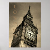  Sepia Big Ben Art-fotografie Poster (Voorkant)