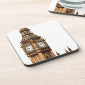 Sepia Big Ben Tower Bier Onderzetter (Linkerzijde)