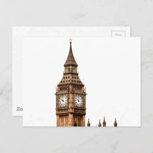 Sepia Big Ben Tower Briefkaart (Voorkant / Achterkant)