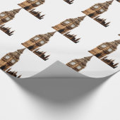 Sepia Big Ben Tower Cadeaupapier (Hoek)