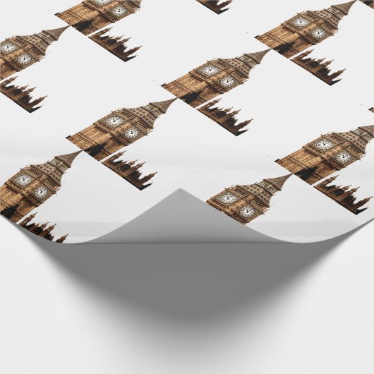 Sepia Big Ben Tower Cadeaupapier (Hoek)