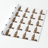 Sepia Big Ben Tower Cadeaupapier (Uitgerold)