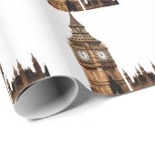 Sepia Big Ben Tower Cadeaupapier (Rol Hoek)