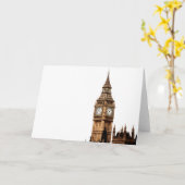 Sepia Big Ben Tower Kaart (Gele Bloem)