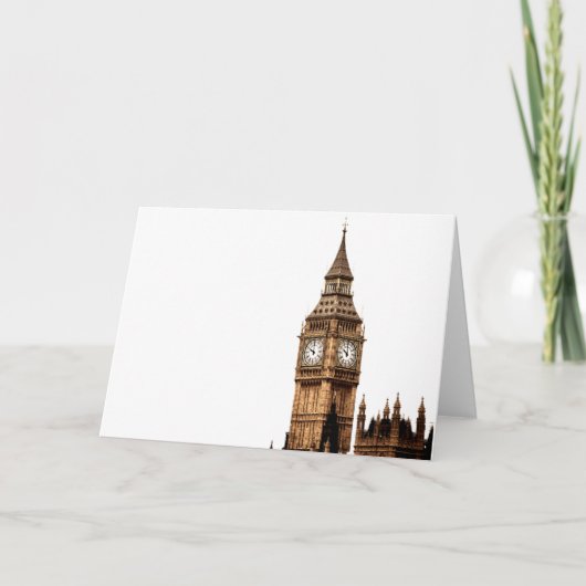 Sepia Big Ben Tower Kaart (Voorkant)