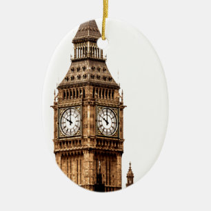 Sepia Big Ben Tower Keramisch Ornament