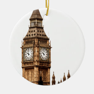Sepia Big Ben Tower Keramisch Ornament
