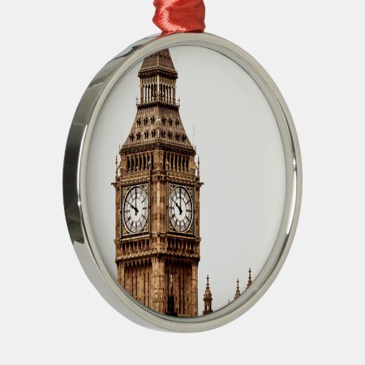 Sepia Big Ben Tower Metalen Ornament (Rechts)
