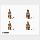 Sepia Big Ben Tower Ovale Sticker (Vel)