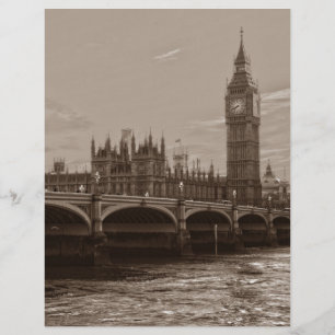 Sepia Big Ben Tower Palace van Westminster