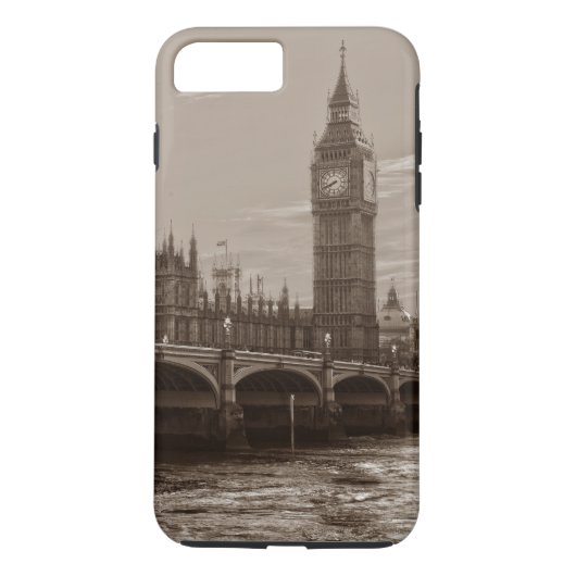 Sepia Big Ben Tower Palace van Westminster Case-Mate iPhone Case (Achterkant)