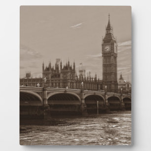 Sepia Big Ben Tower Palace van Westminster Fotoplaat
