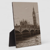 Sepia Big Ben Tower Palace van Westminster Fotoplaat (Zijkant)