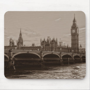 Sepia Big Ben Tower Palace van Westminster Muismat