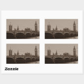 Sepia Big Ben Tower Palace van Westminster Rechthoekige Sticker (Vel)