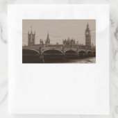 Sepia Big Ben Tower Palace van Westminster Rechthoekige Sticker (Tas)