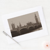 Sepia Big Ben Tower Palace van Westminster Rechthoekige Sticker (Envelop)