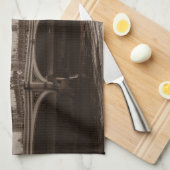 Sepia Big Ben Tower Palace van Westminster Theedoek (Quarter Fold)