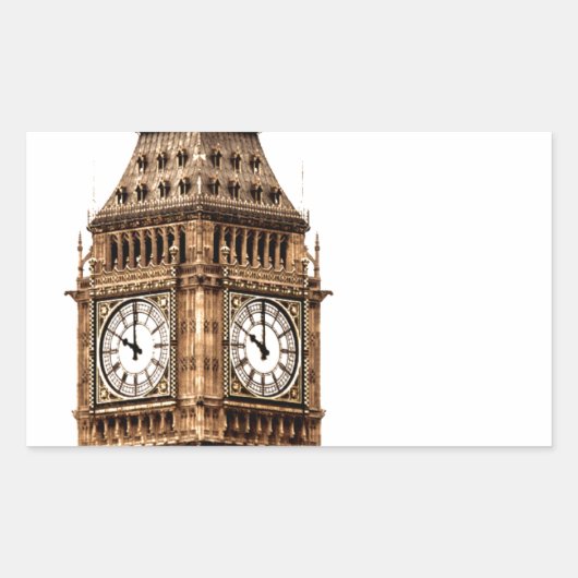 Sepia Big Ben Tower Rechthoekige Sticker (Voorkant)