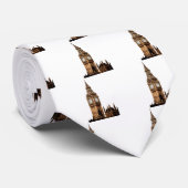 Sepia Big Ben Tower Stropdas (Opgerold)