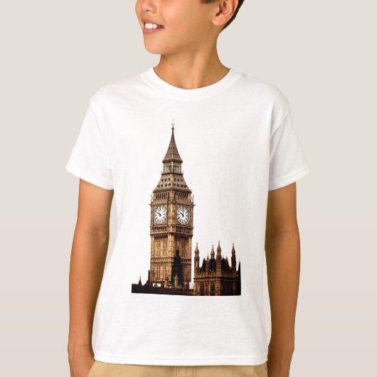 Sepia Big Ben Tower T-shirt (Voorkant)