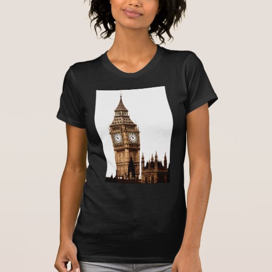 Sepia Big Ben Tower T-shirt (Voorkant)