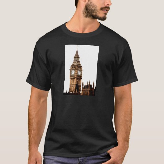 Sepia Big Ben Tower T-shirt (Voorkant)
