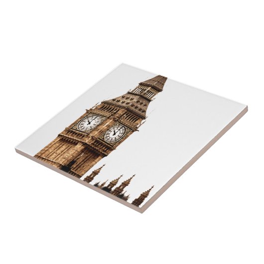 Sepia Big Ben Tower Tegeltje (Zijkant)