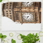 Sepia Big Ben Tower Theedoek (Gevouwen)