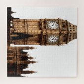 Sepia Big Ben Tower Travel Art Legpuzzel (Horizontaal)