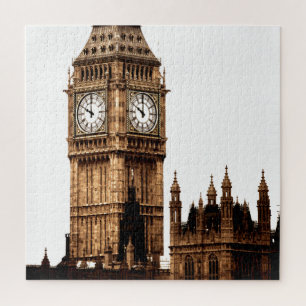 Sepia Big Ben Tower Travel Art Legpuzzel